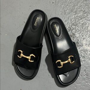 Sonoma Black Sandals with Gold Detail 8.5 new